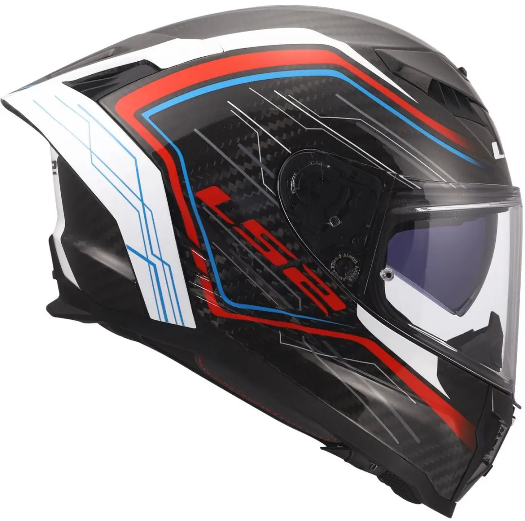 LS2 Helm Dragon Carbon FF807 Subic - 3XL - Wit/Blauw/Rood