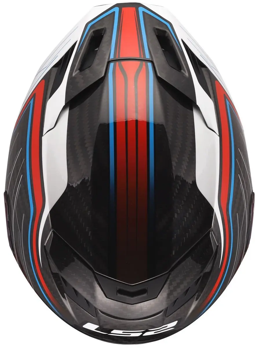 LS2 Helm Dragon Carbon FF807 Subic - 3XL - Wit/Blauw/Rood
