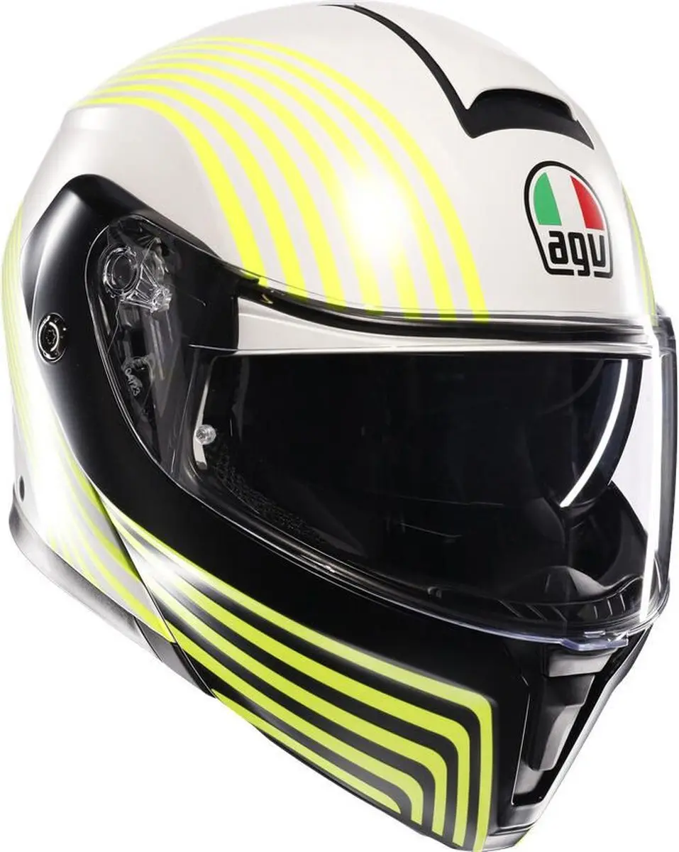 AGV Streetmodular systeemhelm Iseo mat wit zwart fluo geel M
