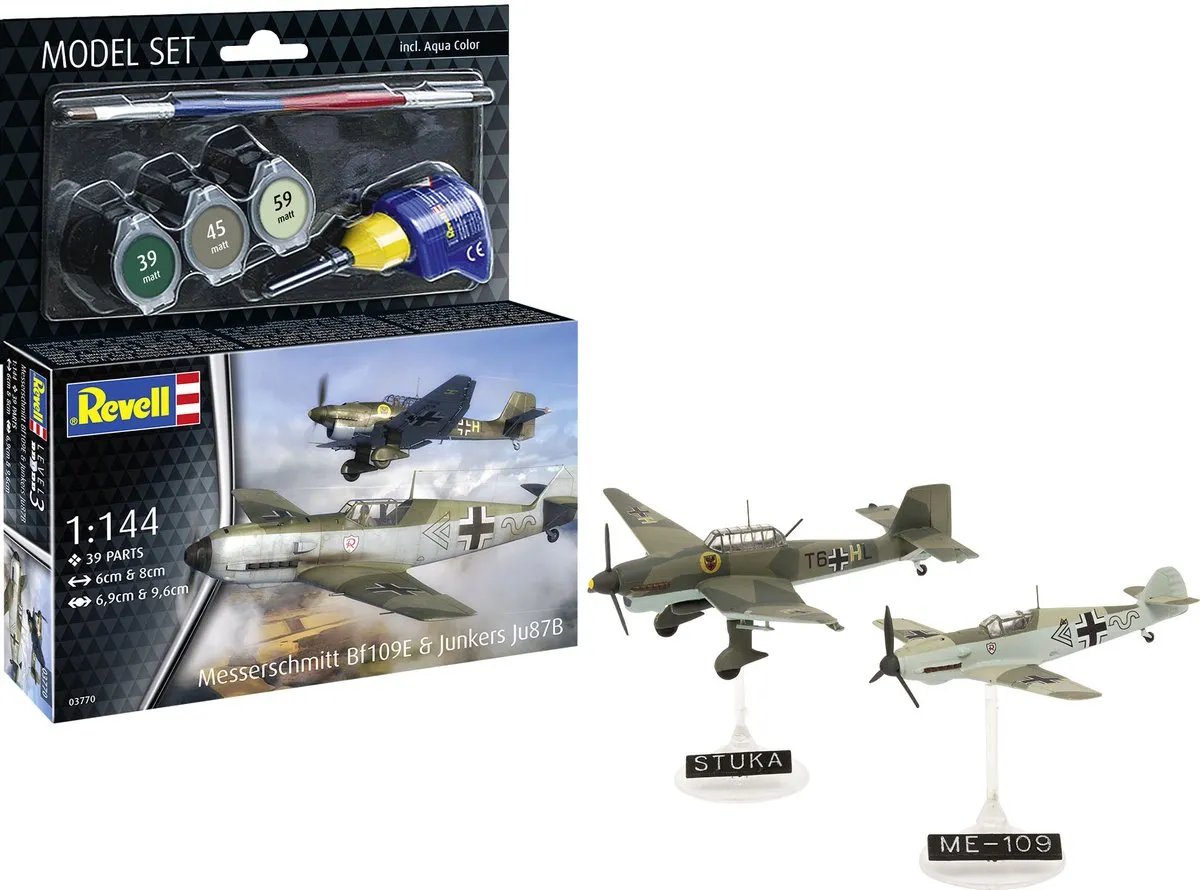 Revell 63770 Messerschmitt Bf109E & Ju87B Stuka Modelbouwpakket 1:144