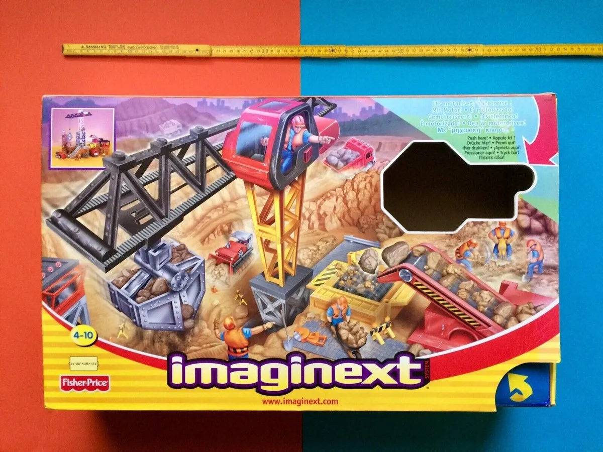 Fisher Price Imagiext Power Bouwplaats B1837 - Torenkraan & Dozer - Grijs/Zwart/Geel/Rood