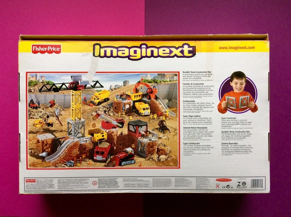 Fisher Price Imagiext Power Bouwplaats B1837 - Torenkraan & Dozer - Grijs/Zwart/Geel/Rood