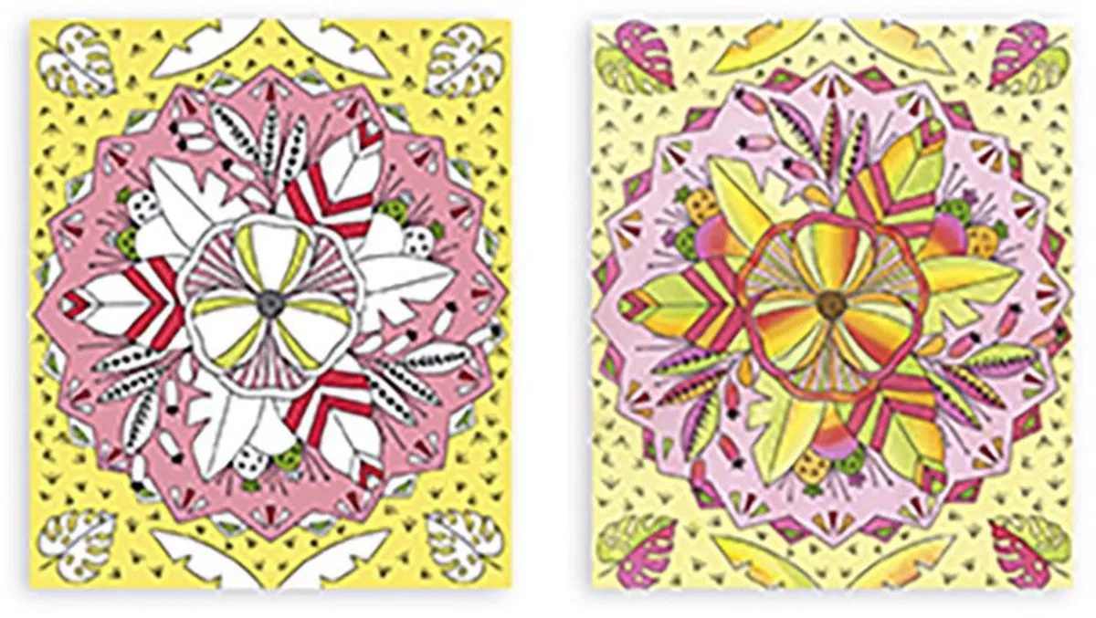Janod Regenboog Mandala's Knutselset - 4 Afbeeldingen - Multikleur