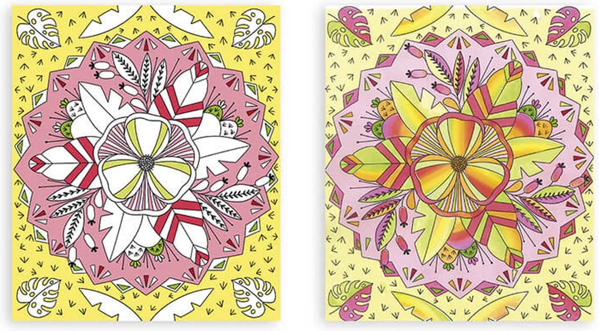 Janod Regenboog Mandala's Knutselset - 4 Afbeeldingen - Multikleur