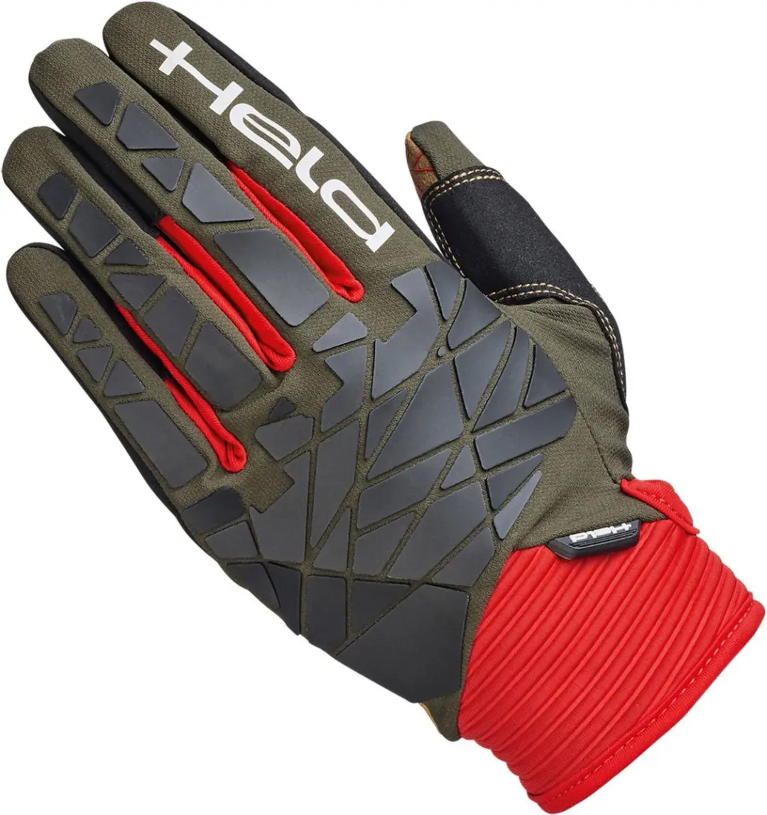 Held Tactura Adventure Motorhandschoenen - Groen/rood/zwart M8