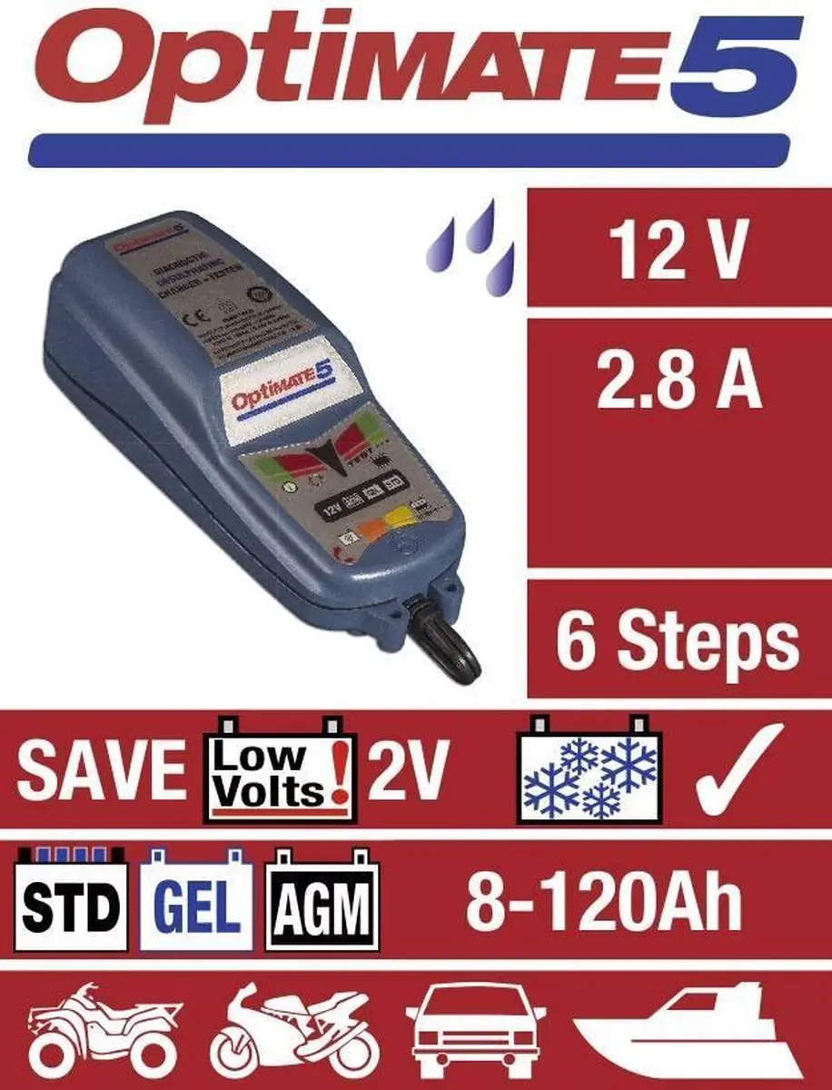 Optimate OptiMate 5 Start-Stop Acculader 4A - 6-stappen
