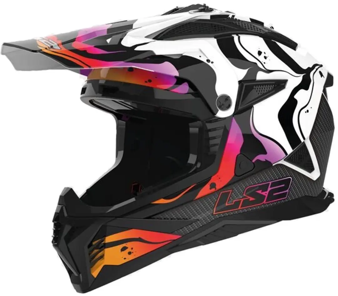 LS2 MX708 Fast II Wash Offroad Helm - XL - Oranje/Rosa/Wit