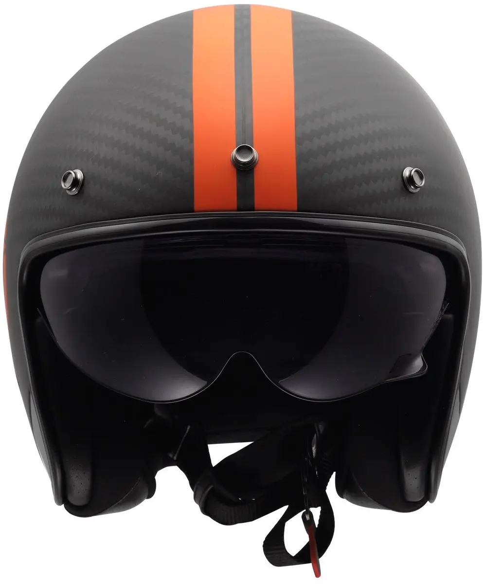 LS2 OF601 Bob II C Star Jethelm - XL - Mat Zwart/Carbon Oranje