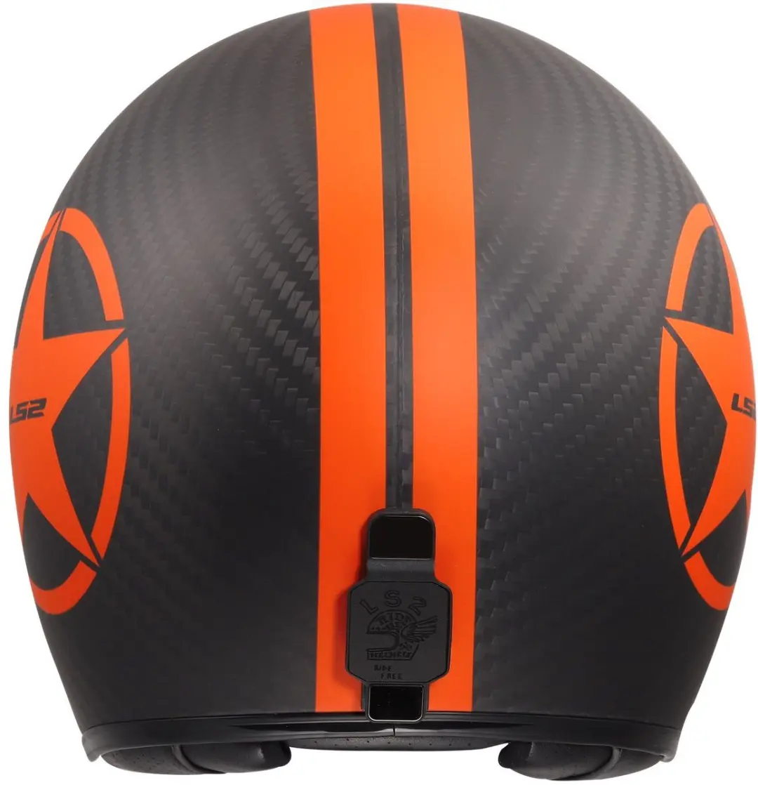 LS2 OF601 Bob II C Star Jethelm - XL - Mat Zwart/Carbon Oranje