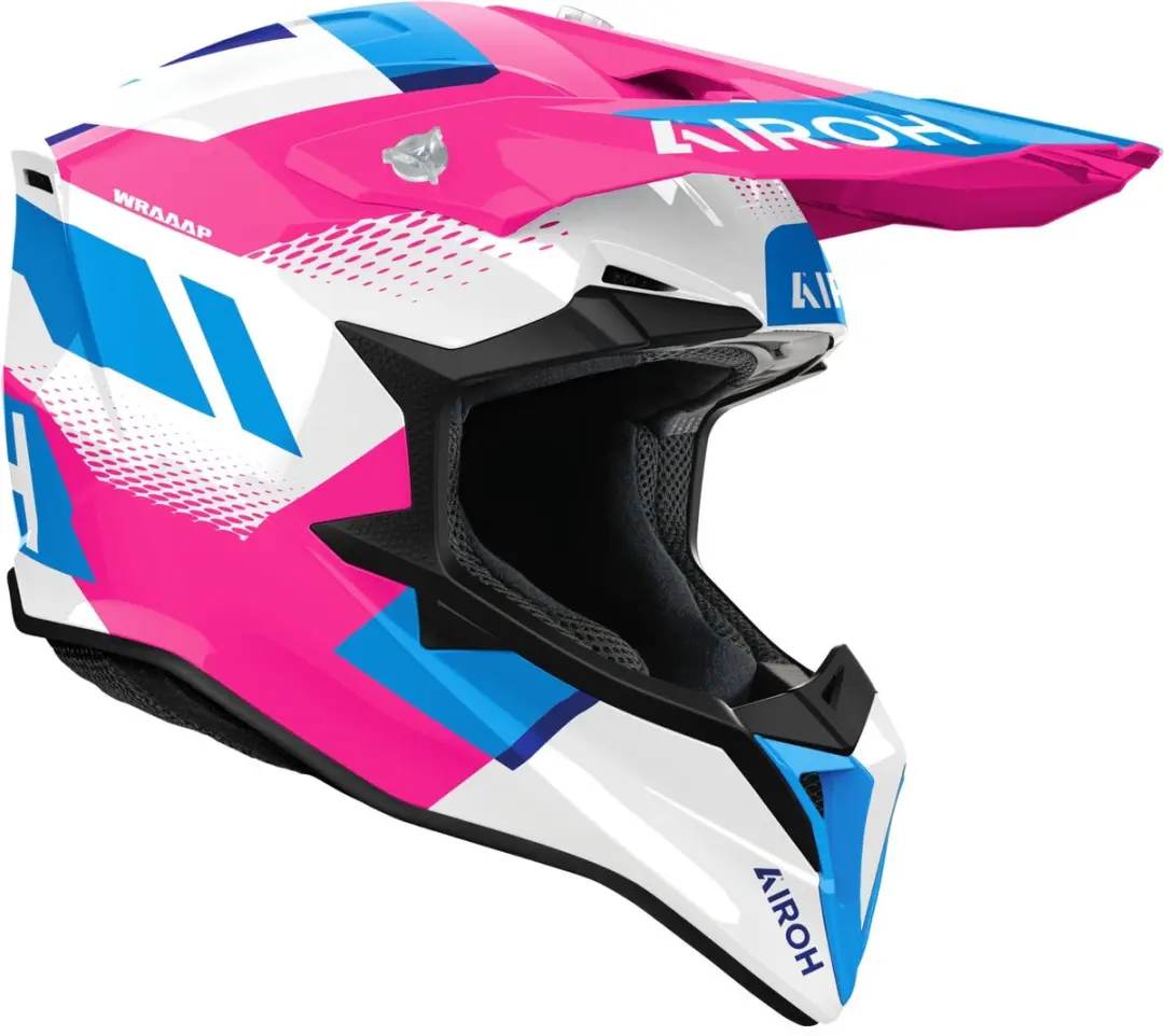 Airoh Wraaap Vision Motocrosshelm M - Wit/Blauw/Rosa