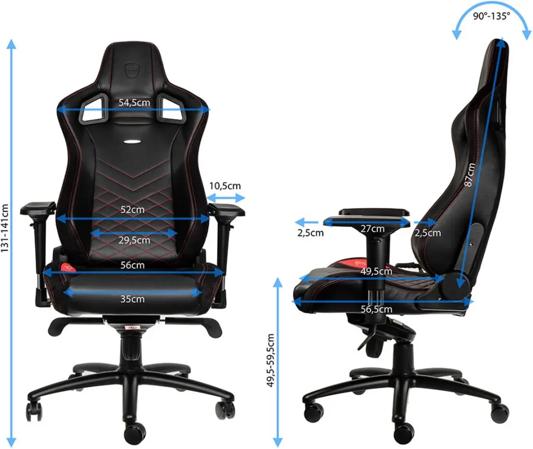 Noblechairs EPIC Gaming Stoel NBL-PU-RED-002 - Rood/Zwart