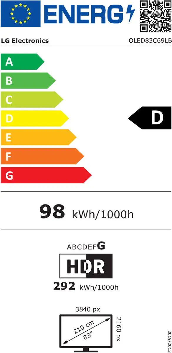 LG C6 OLED83C69LB 83 inch 4K OLED Smart TV - Zwart - afbeelding 5 van 5