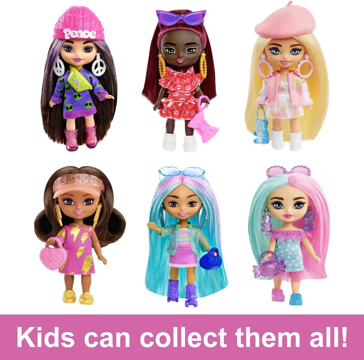 Barbie Extra Mini Mini's Pop 8.3cm - Blond - Met baret - afbeelding 2 van 6