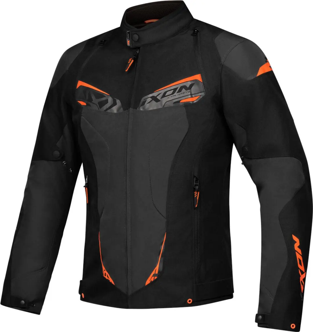 Ixon Caliber Zwart Antraciet Oranje Waterdichte Textiele Motorjas
