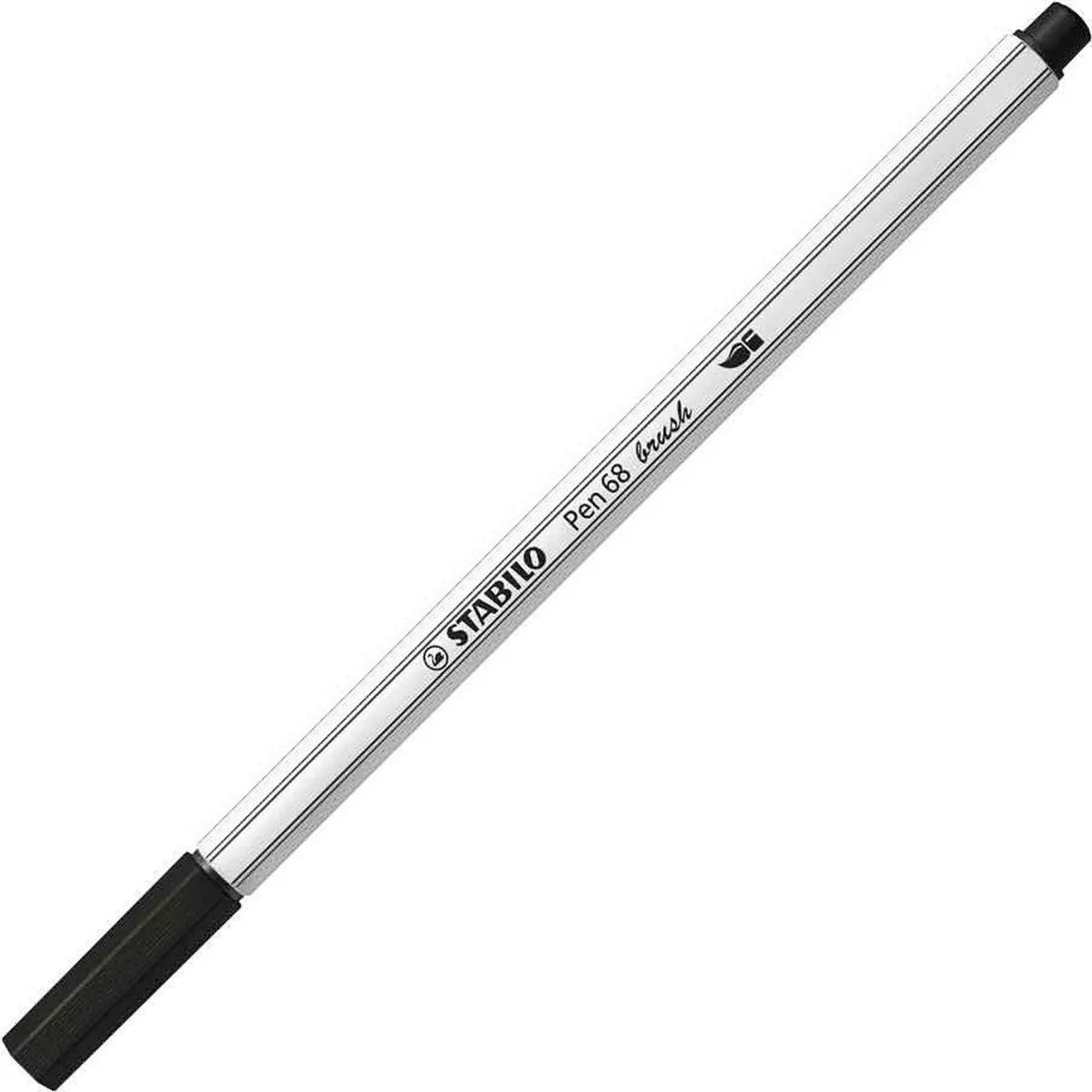 STABILO Pen 68 Brush Premium Viltstift - 25 Kleuren - Metaal Etui