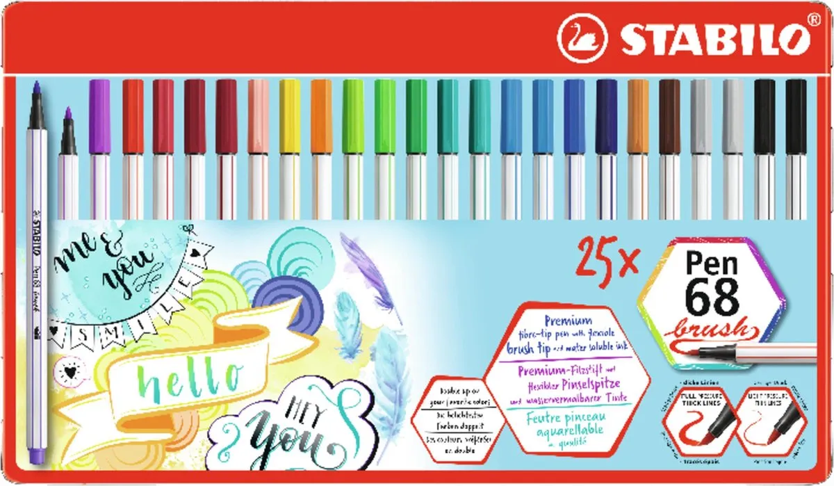 STABILO Pen 68 Brush Premium Viltstift