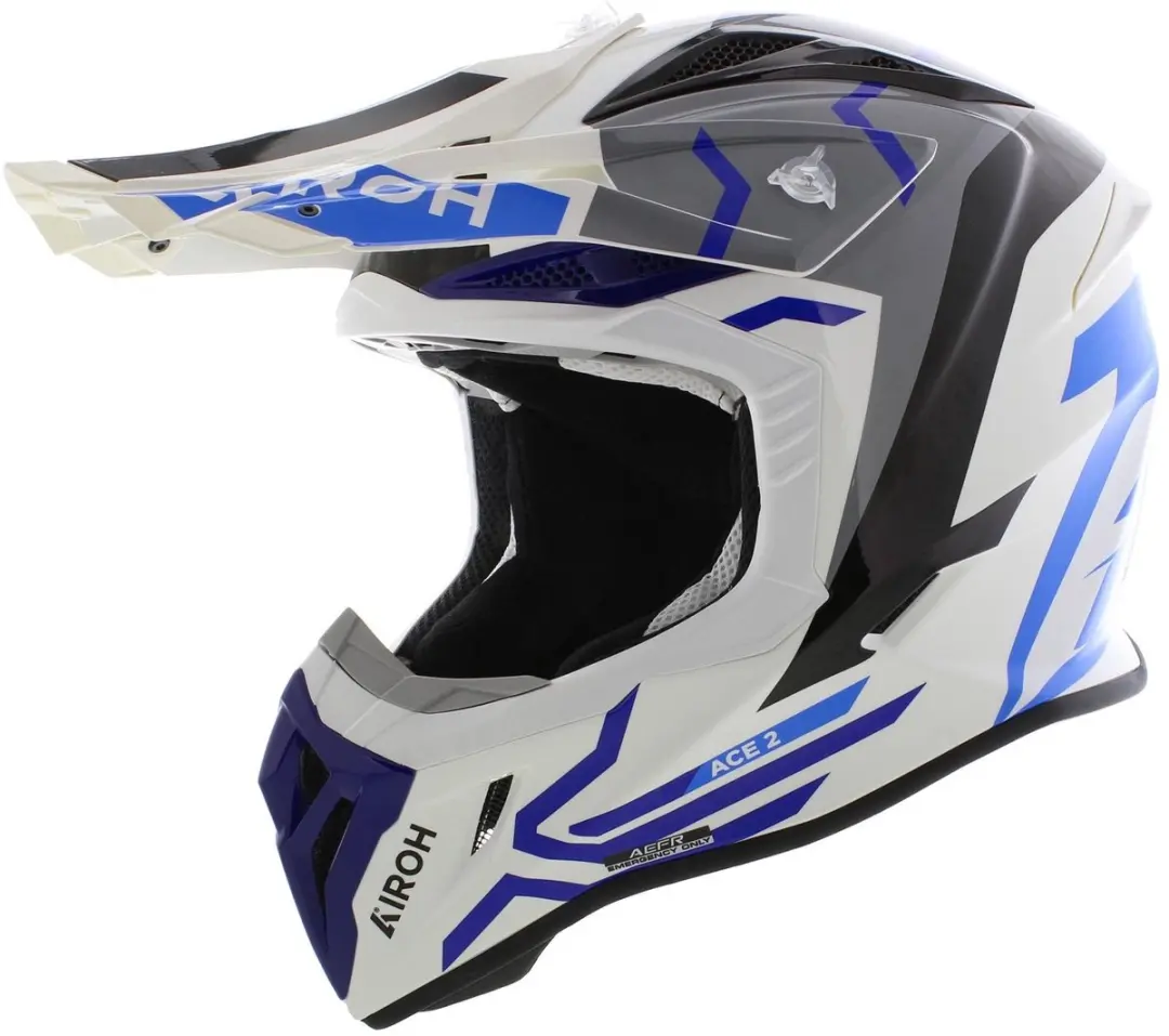 Airoh Aviator Ace 2 Ground Helm - Maat L - Blauw Glanzend