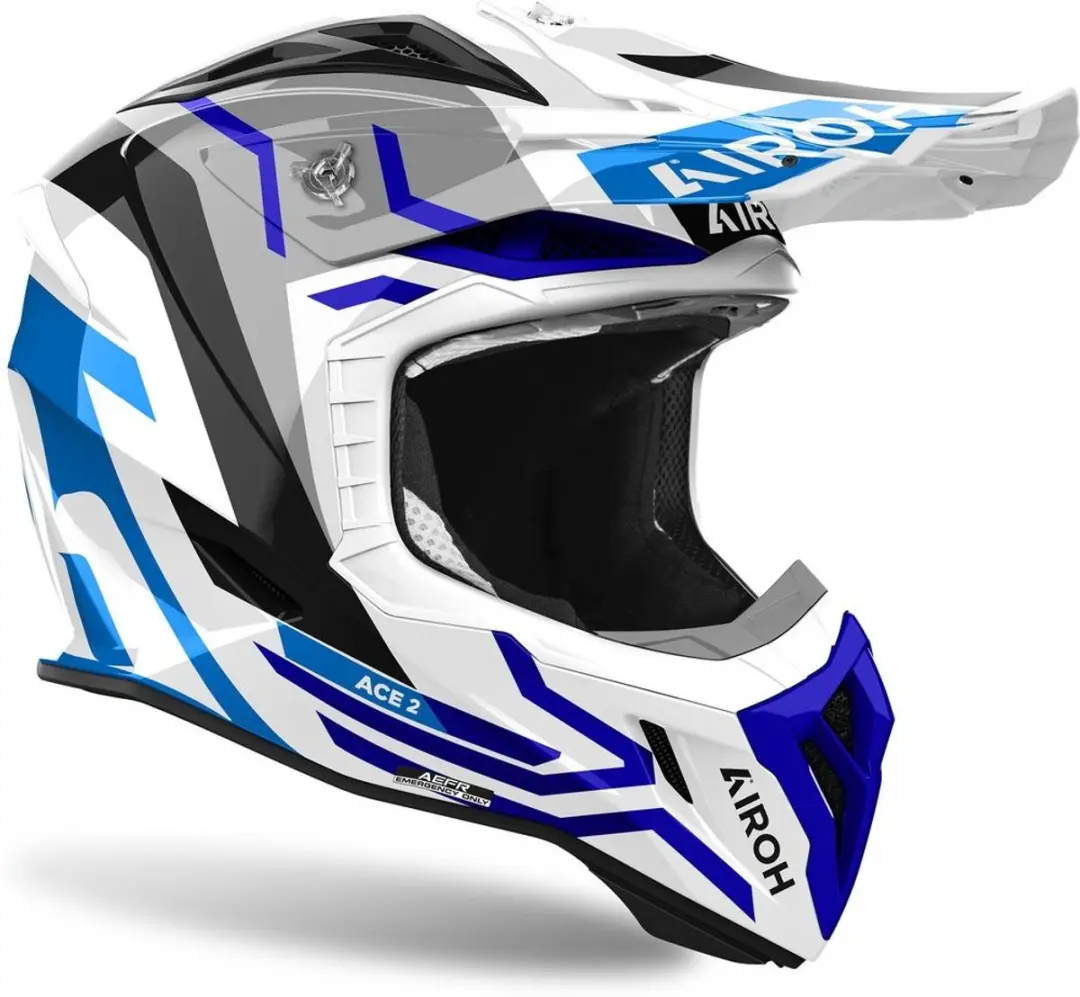 Airoh Aviator Ace 2 Ground Helm - Maat L - Blauw Glanzend