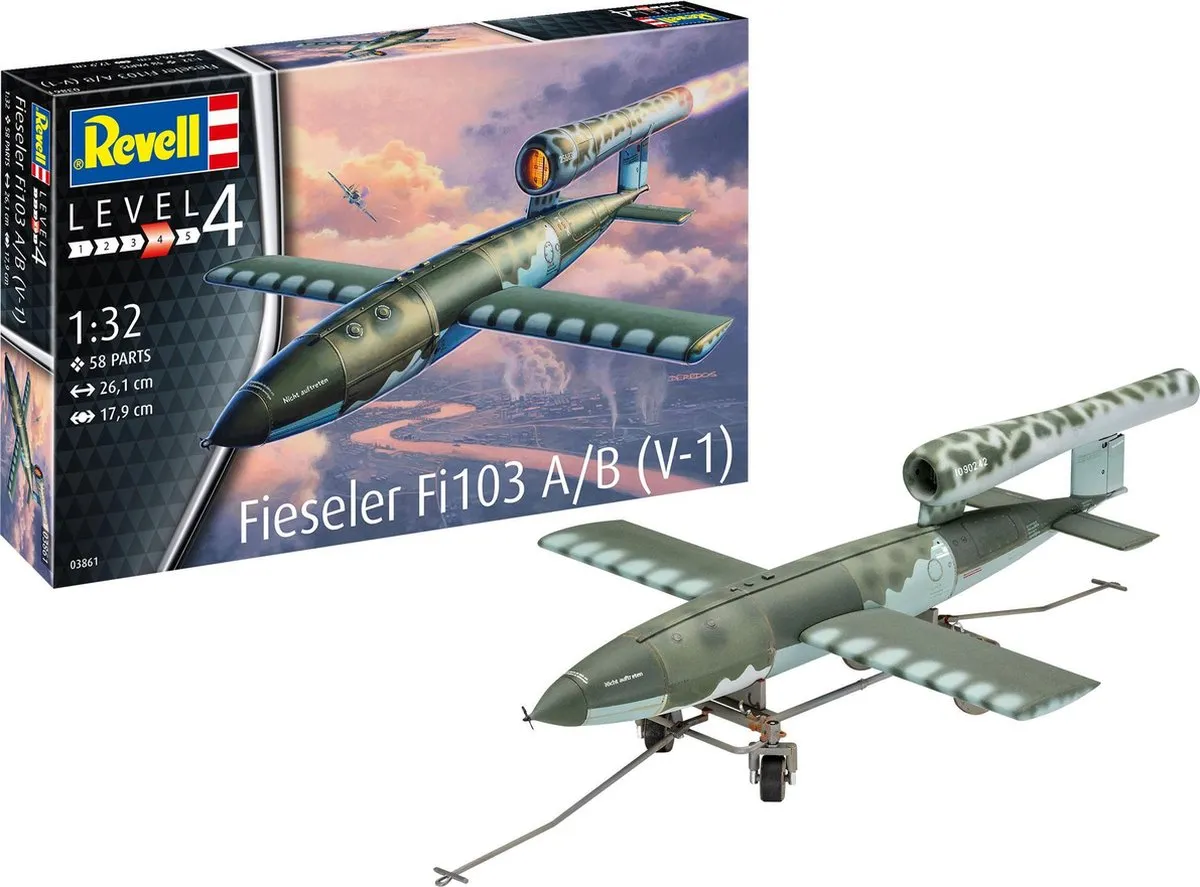 Revell 63861 Fieseler Fi 103 V-1 Modelbouwpakket - 1:32 - 58 Onderdelen - Multi