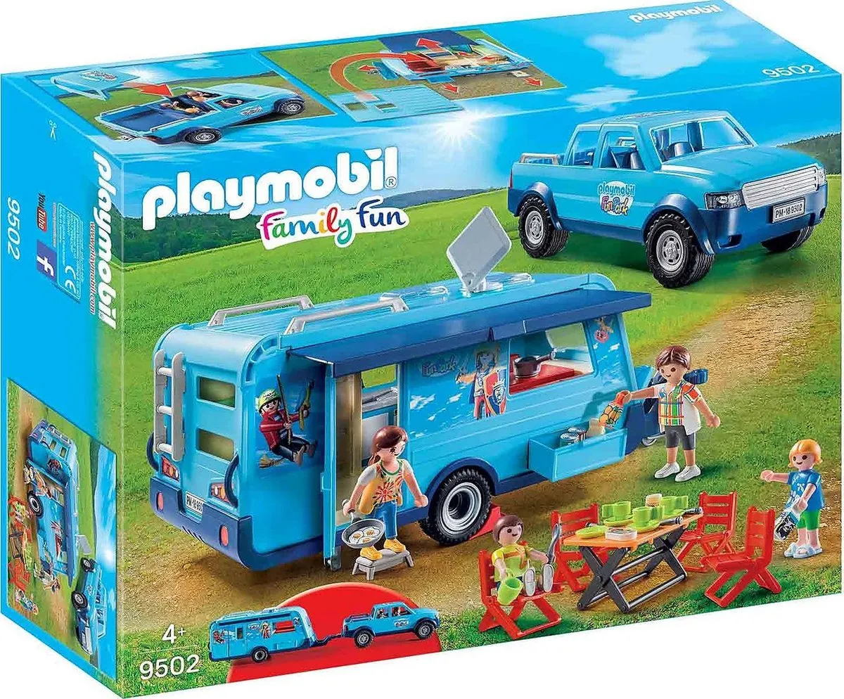 Playmobil Family Fun Funpark Pickup met Caravan 9502