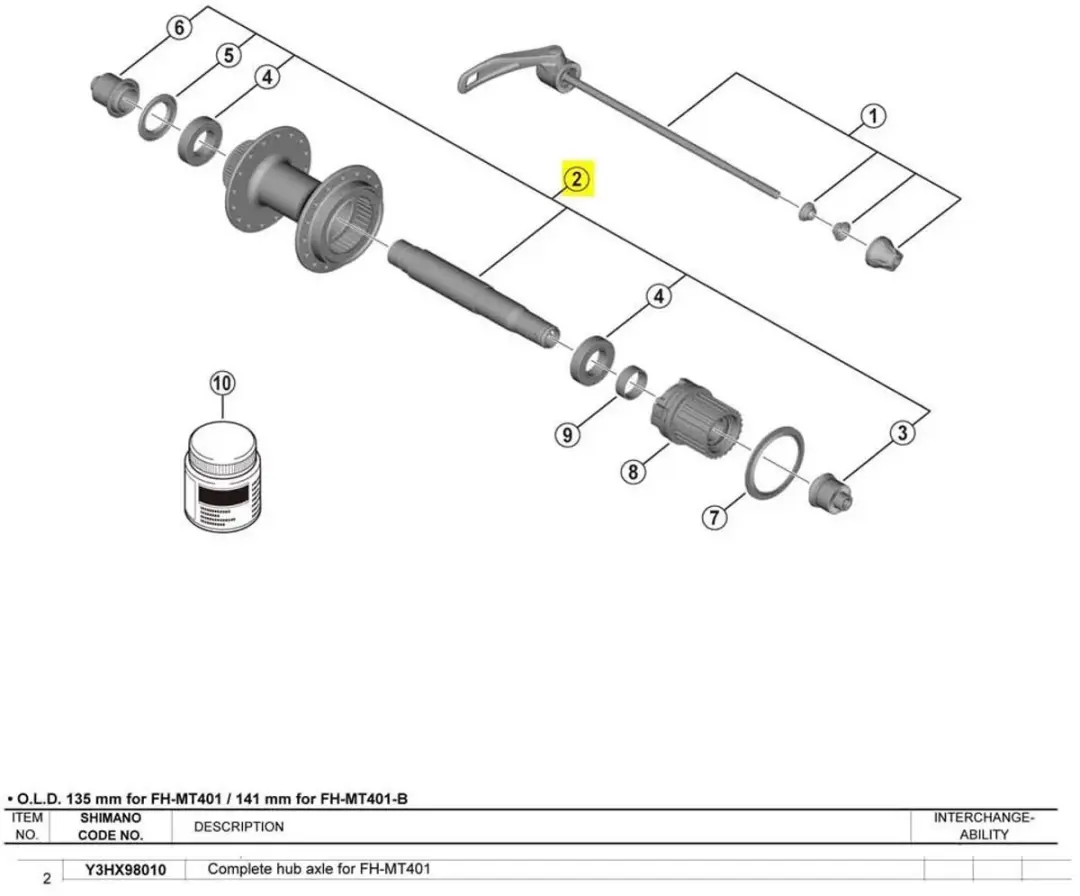 Shimano FH-MT401 Naven - Zilver