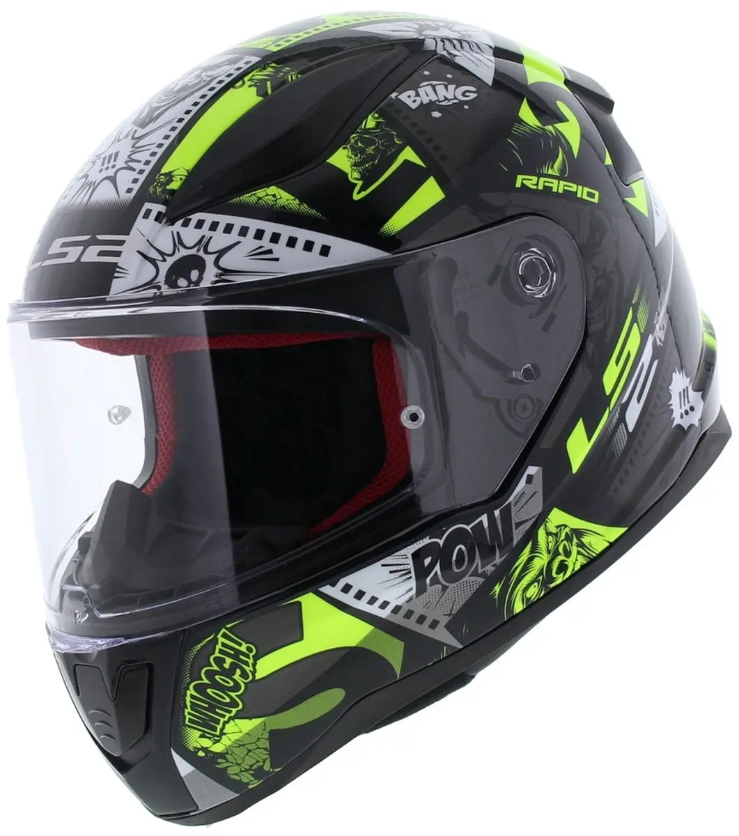 LS2 FF353 Rapid Mini Vignette Zwart H-V Geel Integraalhelm