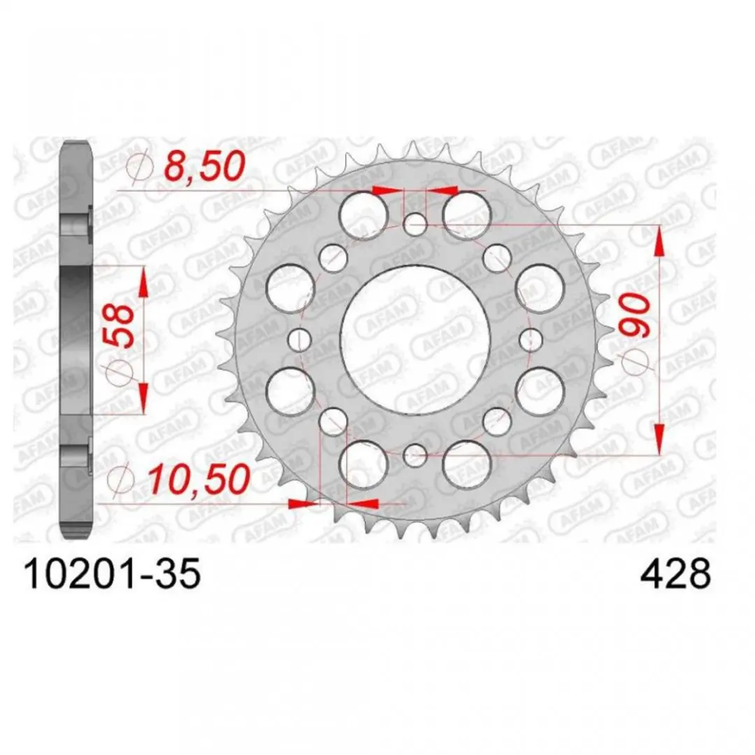 Couronne de transmission Afam pour Moto Kymco 125 K-Pipe 2012 à 2015 Neuf