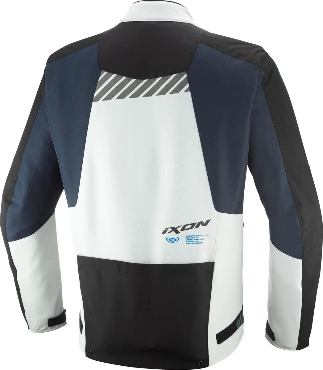 IXON Tyr Motorfiets Parka - Zwart/wit/blauw L