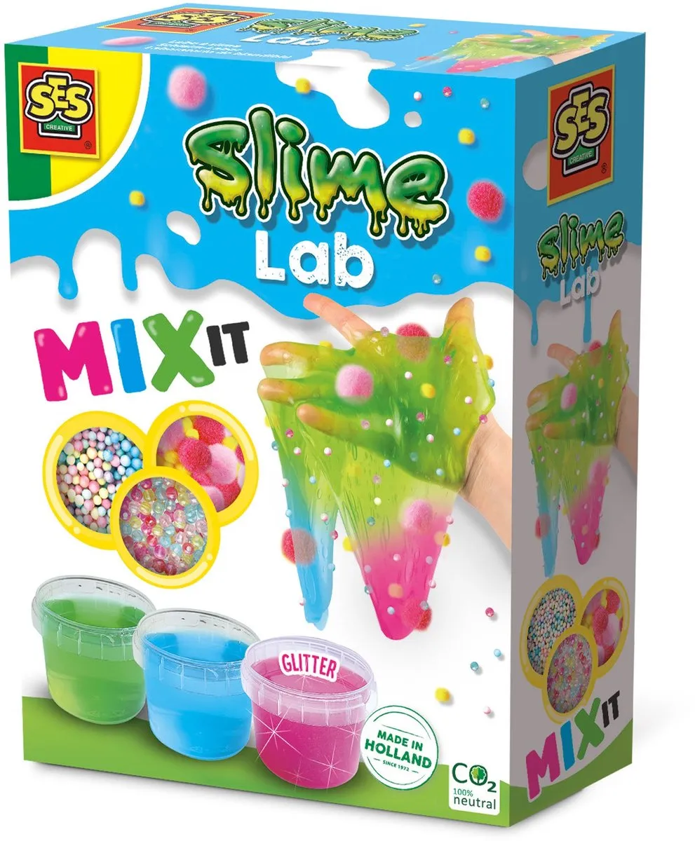 SES Creative Slime Lab Mix it - 3 Kleuren Slijmset