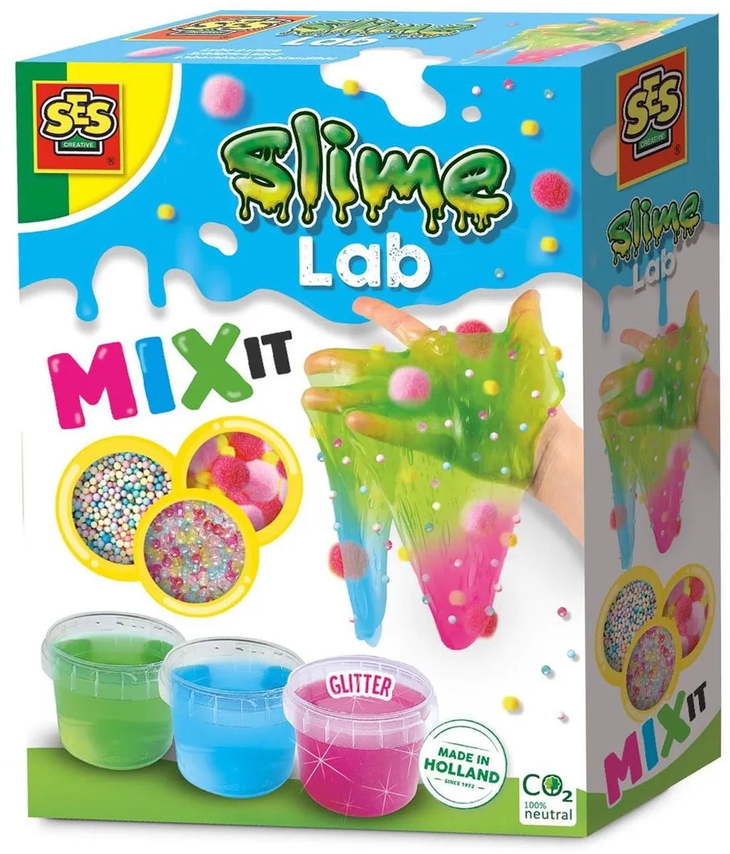 SES Creative Slime Lab Mix it - 3 Kleuren Slijmset
