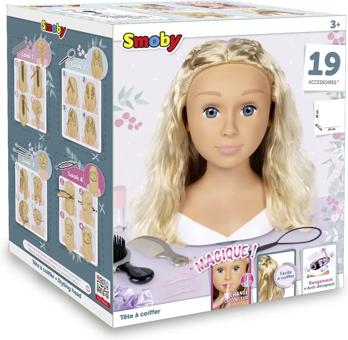 Smoby My Beauty Blond Styling Head 7600320317 - Kaphoofd - 19 Accessoires