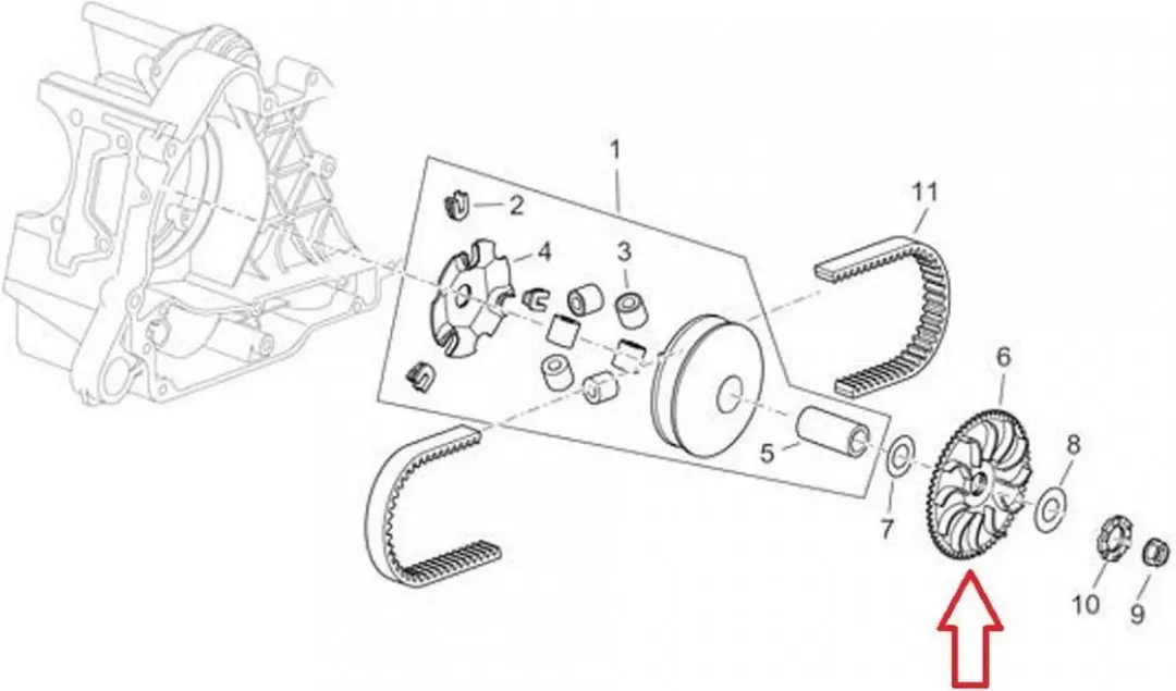Joue fixe variateur origine pour Scooter Aprilia 125 Atlantic 2005 à 2011 84560