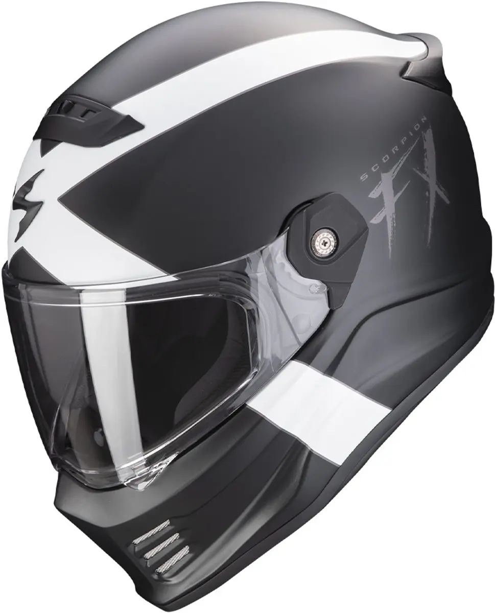 Scorpion Covert FX Gallus Mat Zwart-Wit Integraalhelm