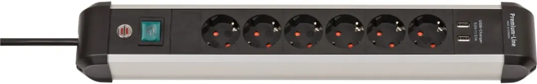 Brennenstuhl Premium Alu-Line Stekkerdoos 6-voudig 3m