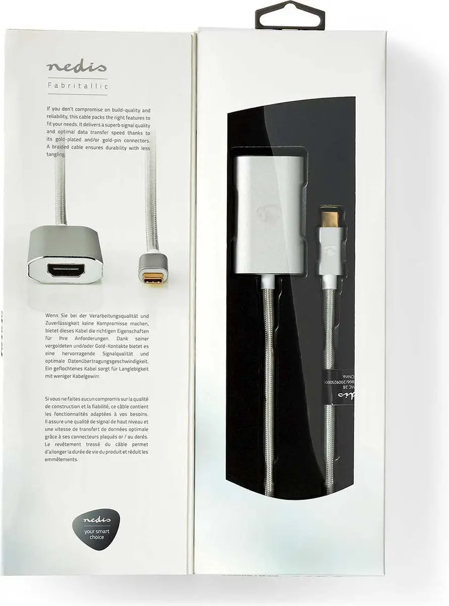 Nedis USB-C HDMI Adapter 4K@60Hz Power Delivery 2m - Verguld