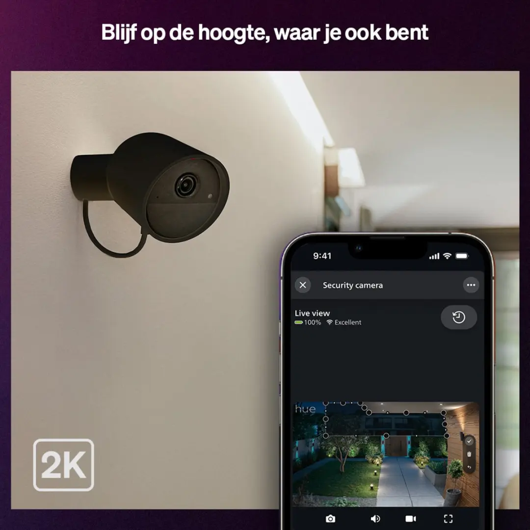 Hue Secure Bedrade Beveiligingscamera 2K - Zwart - afbeelding 6 van 6