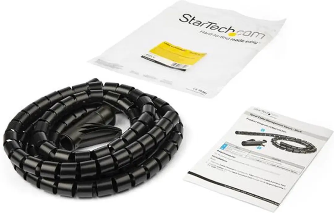 Startech Spiraal Kabelgoot 25mm x 2,5m - Zwart - afbeelding 4 van 6