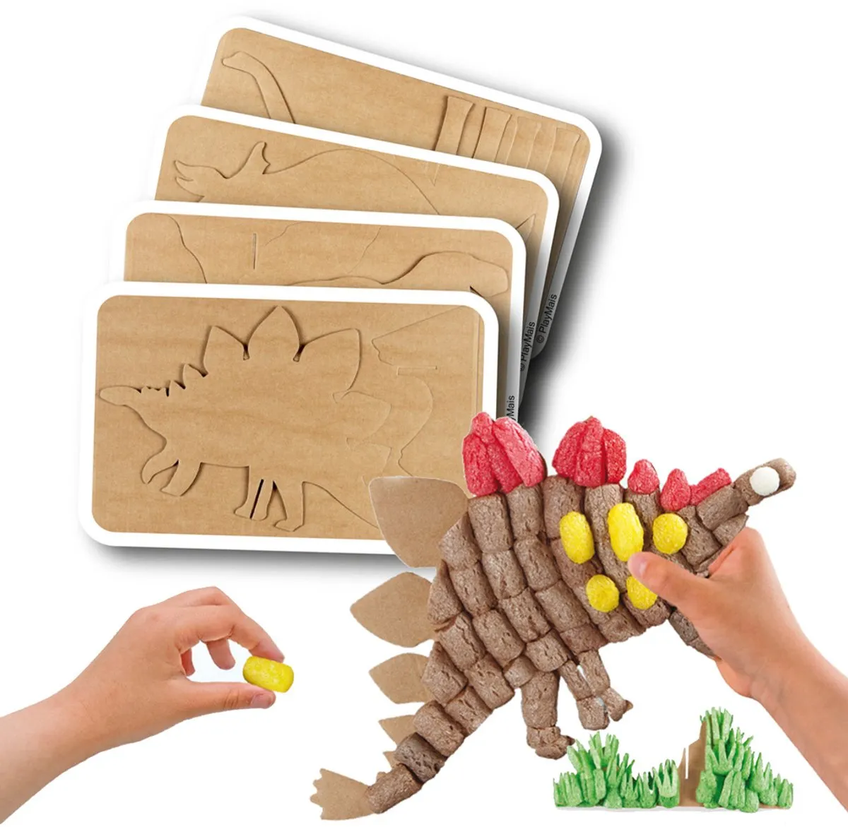 PlayMais Dino Kaarten Versieren, 4st.