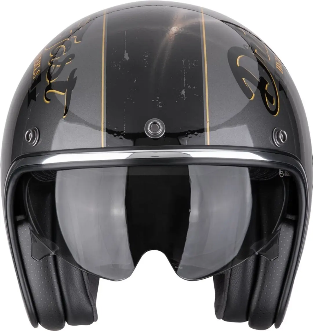 Scorpion Belfast Evo Drive Fast Jethelm - XS - Zwart/Grijs/Goud