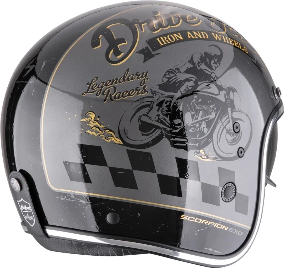 Scorpion Belfast Evo Drive Fast Jethelm - XS - Zwart/Grijs/Goud