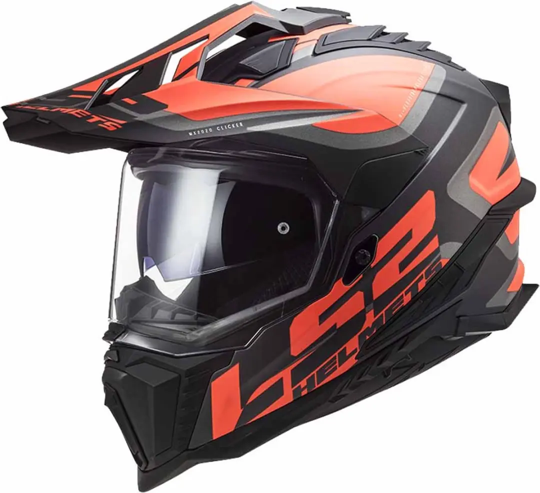 LS2 MX701 Explorer Carbon Edge Zwart Fluo Oranje Adventure Helm