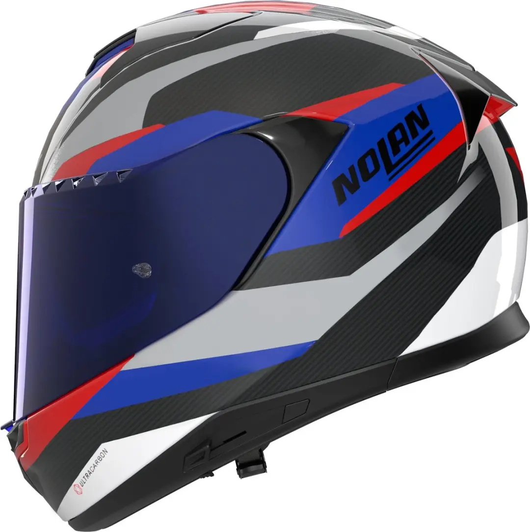 Nolan X-904 Ultra Carbon Calibro Quin Helm - XL - Zwart/blauw/rood