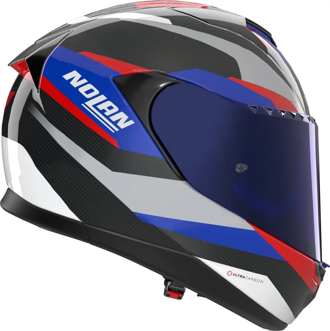Nolan X-904 Ultra Carbon Calibro Quin Helm - XL - Zwart/blauw/rood