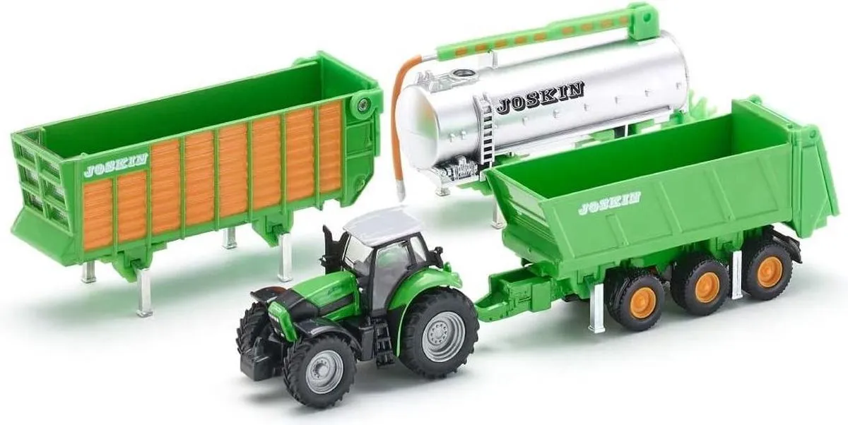SIKU 1848 DEUTZ Agrotron X720 Tractor met Joskin Cargo - 1:87 - Groen/ Oranje - afbeelding 6 van 6