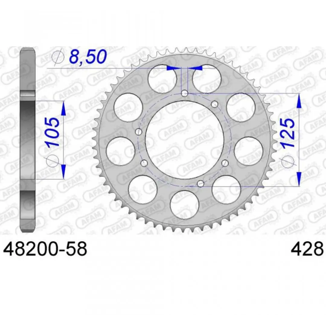 Couronne de transmission Afam pour Moto HM 50 Crm Derapage Rr 2007 à 2016 Neuf