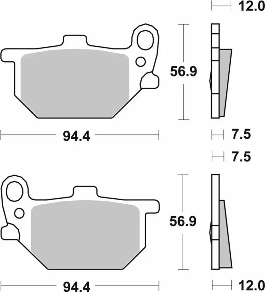 remblokje voor en achter sbs voor motor yamaha 400 rd na 1978 528hf nieuw