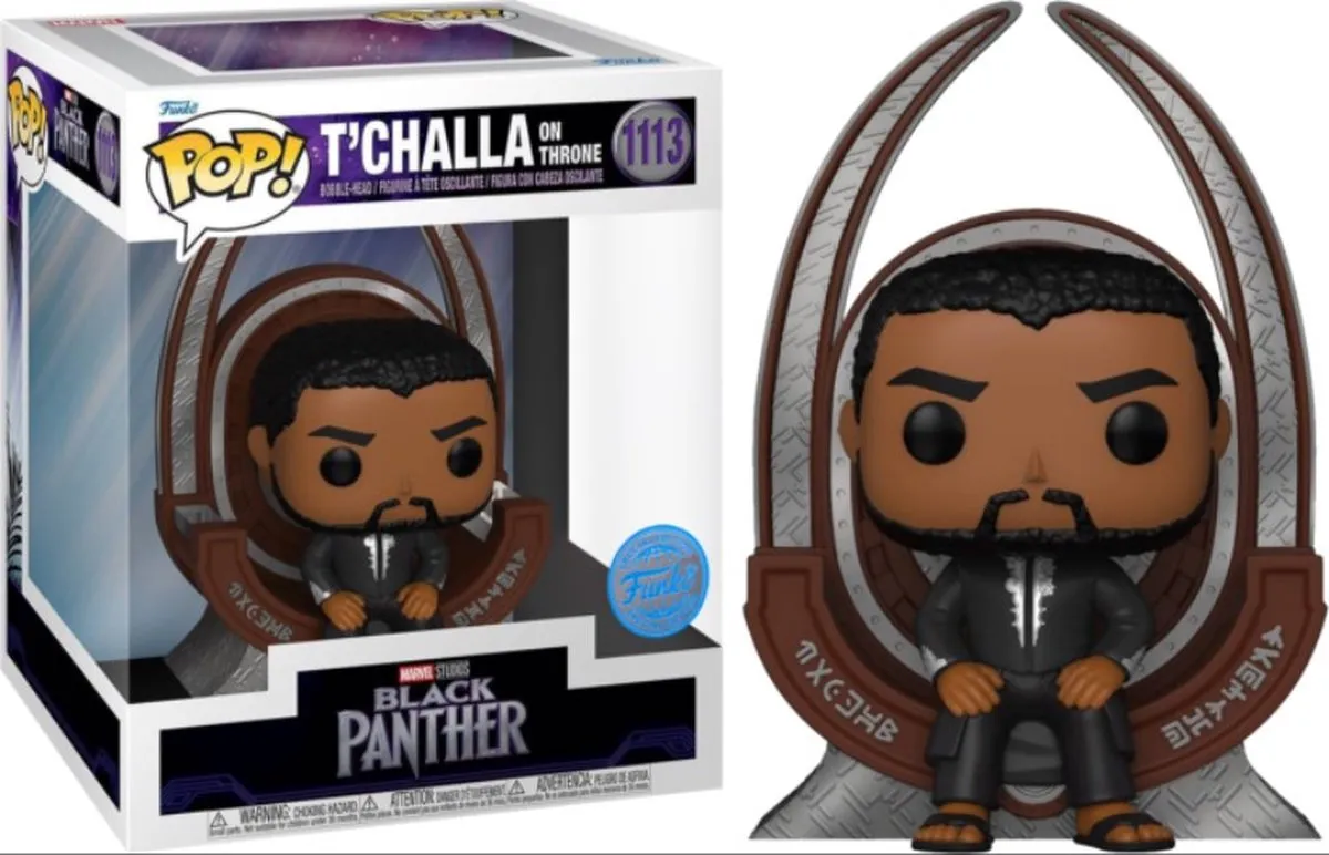 Funko Pop! Marvel Black Panther T'Challa op Troon