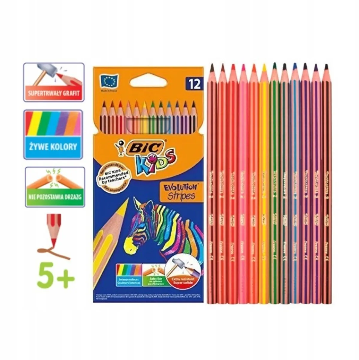 Bic Evolution Kleurpotloden 12 Stuks + 3x Lijm 8g - Meerkleurig