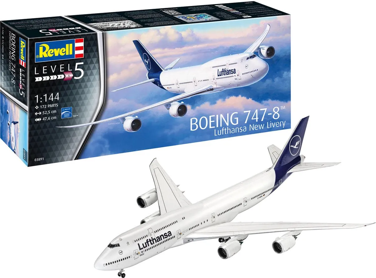 Revell Boeing 747-8 Lufthansa New Livery 1:144 Modelbouwpakket