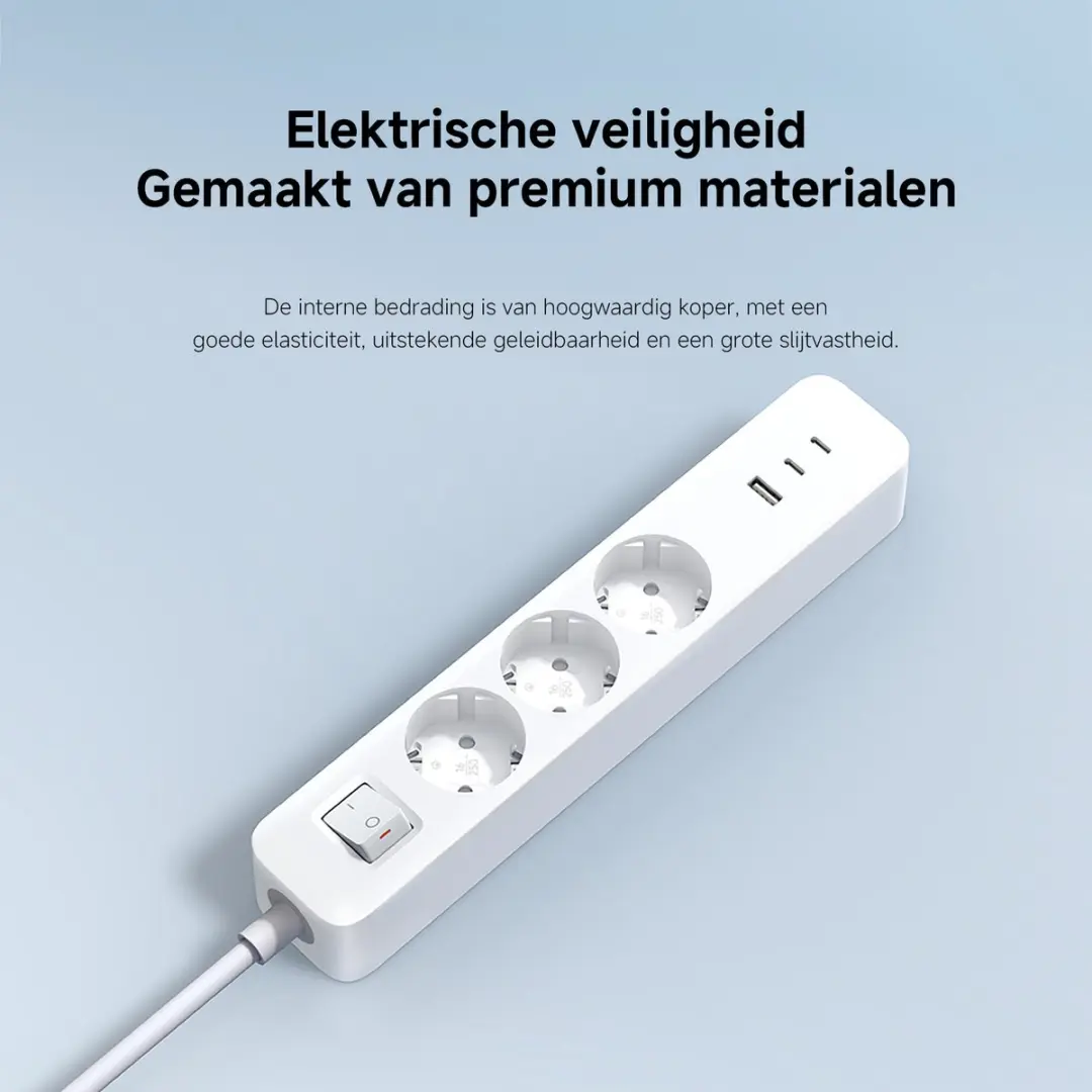 Xiaomi 20W Power Strip 2C1A BHR07UKEU - 3 Stopcontacten Wit